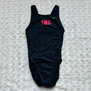 NIKE Black womens competition training swimsuit bathing suit 32 sz 6